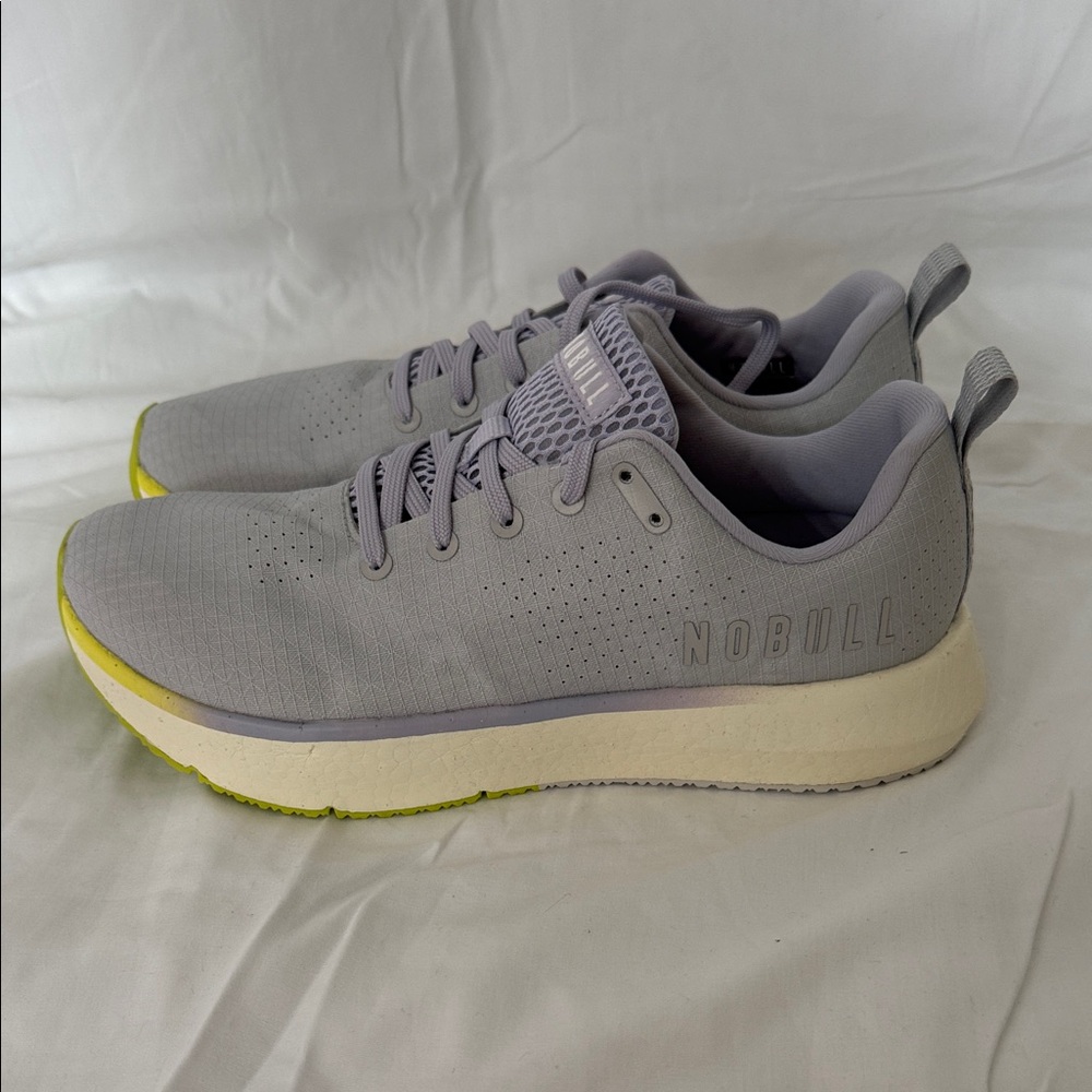 NOBULL Drive Ripstop Light Gray Sneakers with Yellow Sole